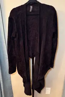 Barefoot Dreams CozyChic Ultra Lite Hi-Lo Waterfall Cardigan Black Size L/XL‎