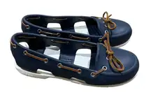 Crocs Beach line Women's size 7 Shoes Navy Blue Slip on Boat Shoe loafers