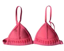 Triangl Hot Pink Crotchet Neoprene Tringl Bikini Small Top