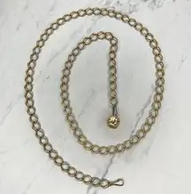 Gold Tone Ball Charm Metal Chain Link Belt Y2K Festival Style ✨
