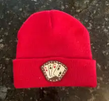 Leather Patch Beanie 