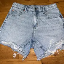 Garage high-waisted denim shorts