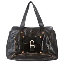 Petusco Bronzed Green Leather Handbag Petusco Dark Green Purse