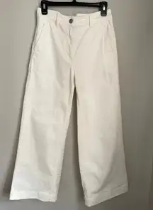 Everlane  White Wide Leg Ankle Crop Pants (Size 6)