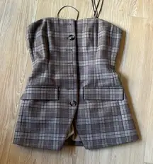 Phoebe Plaid Bustier Top