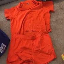 Old Navy Orange Button-Down Top and Shorts Set