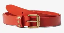 Rebecca Minkoff Genuine Leather Belt - Size M - Coral/Antique Brass - NWT