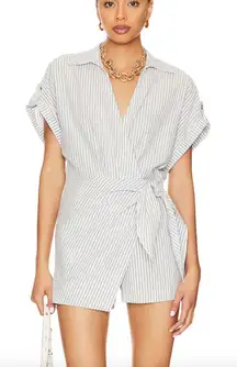 SAYLOR Hara Striped Linen Romper NWT Sz‎ Large