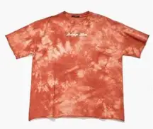 Forever 21  Dump Him Graphic Tie-Dye Oversized Tee T-Shirt Brown/Orange Size S NEW