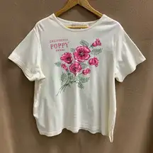 B03-Women's Basic Editions T-Shirt 1X White Pink VTG vintage