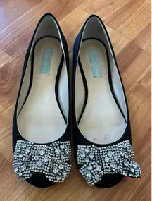 Betsey Johnson Rhinestone Bow Ballet Flats Size 7,5