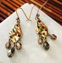 Chico’s Gold Tone Multi Colored Stone Earrings