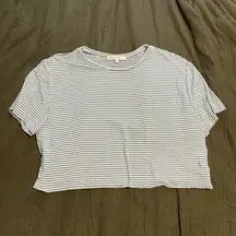 blue and white striped Women's Top