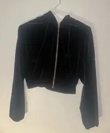H&M Cropped Velvet Zip-Up
