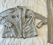 BCBGMaxAzria Light Gray Velour Jacket