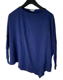 Helmut Lang Long Sleeve Top Asymmetrical Sweatshirt navy blue women’s size XS