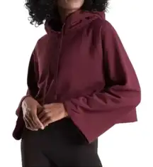 Athleta‎ Women's Steady State Cropped Burgundy Hooded Sweatshirt Size Small
