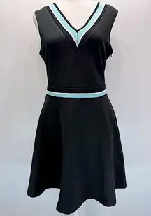 NEW  Style London Black w Teal Trim Sleeveless Golf Tennis Dress Medium