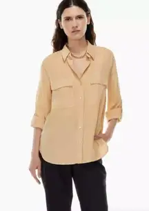 Babaton  Aritzia Women’s Utility Button Down Shirt Flax Beige Long Sleeve