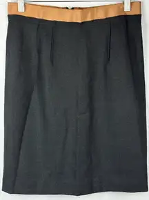 Ann Taylor Loft Womens Size 2 Gray & Brown Wool-Blend Pencil Skirt