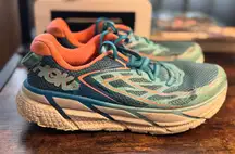 Hoka Pink & Blue Clifton 3 athletic shoes size 6