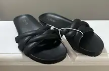 NWT J. Crew Crisscross Style BQ439 Black Slip On Slide Sandals Women’s Size 7