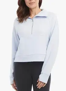 Blue Cropped Half Zip