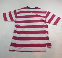 Jantzen Red White Blue Striped Cotton T-Shirt – Size L