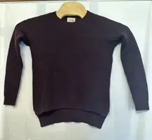Aritzia Wilfred Free XS Isabelli High Low‎ Wool Waffle Knit Sweater Plum Purple