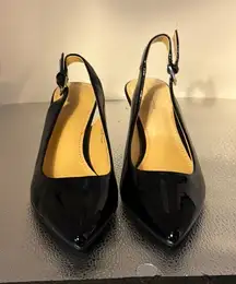 Liz Claiborne Black Patent Slingback Heels