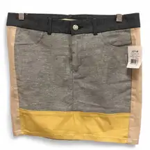 NWT Joe's Jeans denim colorblock Jacqui mini skirt  size 28