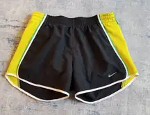 Womens Nike Dri Fit Tempo Running Shorts Black Yellow Green Size XS