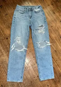 American Eagle 90’s Straight medium wash 4 skater distressed jeans
