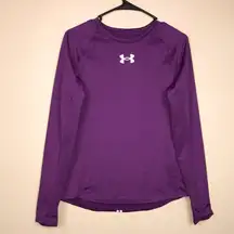 Under Armour Women’s Cold Gear Graphic Print Logo Purple Long Sleeve Shirt