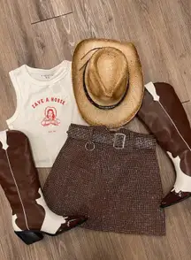 Brown Rhinestone Skirt