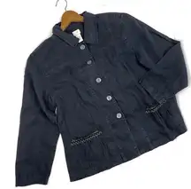 J. Jill Black Linen Boxy Shacket