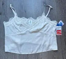 Abound Ivory Lace Trim Cami Crop Top NWT Size M Nordstrom