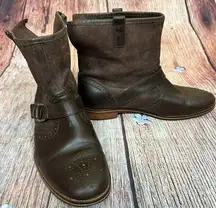 J SHOES Brown Leather Taylor Boots Size 8.5