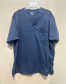 UA Butter Soft Stretch Scrub Top Blue V Neck Short Sleeve Women's‎ Size L