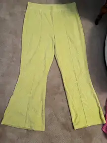 Flare Velvet Pants Lime Green