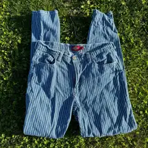 Dickies Women's Blue and White Pinstripe Jeans