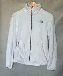 The North Face Women's Fleece Jacket Light Blue Size M Full Zip Mock Neck