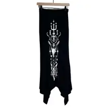 Killstar Black White Asymmetrical Maxi Skirt