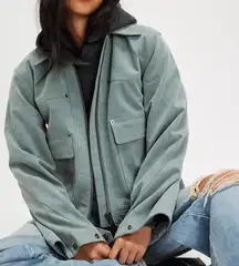 NWT Free People We The Free Blair Vegan Suede Jacket in Steel Sea