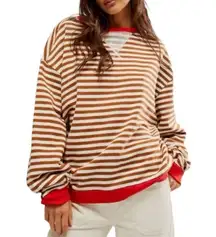 We The Free x Free People Classic Striped Oversized Crewneck | Size Large