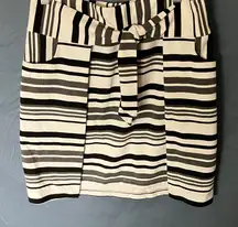 CAbi: Black & White Striped Pencil Skirt- S