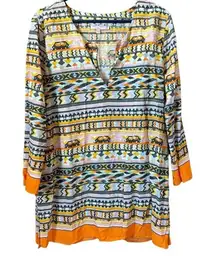 CALYPSO St. Barth Womens Lulu Toluca Print Oversized Tunic Top sz M