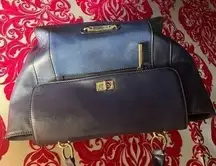 Vintage Versace V 1969 one strap, navy blue handbag, elegant