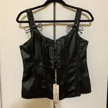 Vintage lace up boned bustier set