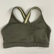 Women's gray green lightly padded full coverage high intensity cross sports bra